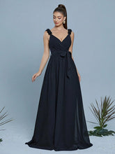 Sleeveless Dress With 3D Floral Decor, Suitable For Bridesmaid, Elegant Dress